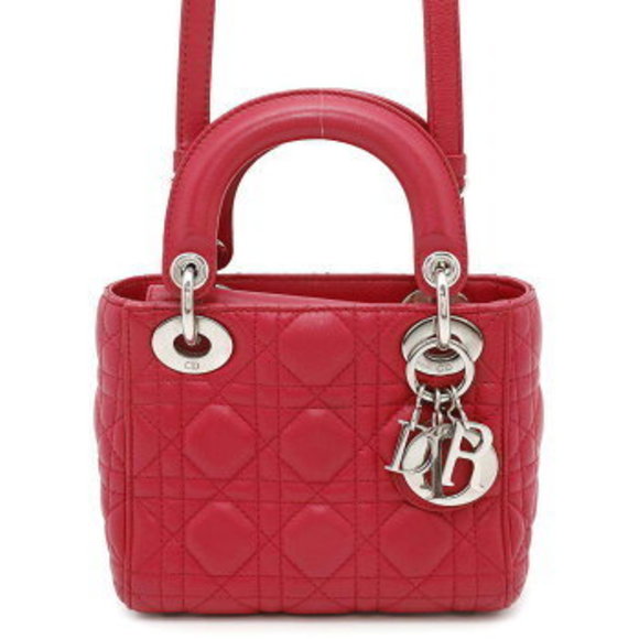 Christian Dior Lady Cannage Leather Handbag Bag - Picture 1 of 8